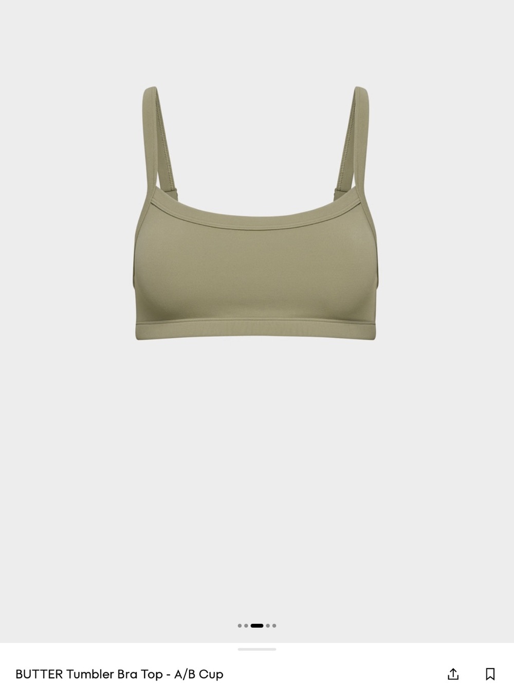 Aritzia Butter Tumbler Bra and Shorts Set in Olive